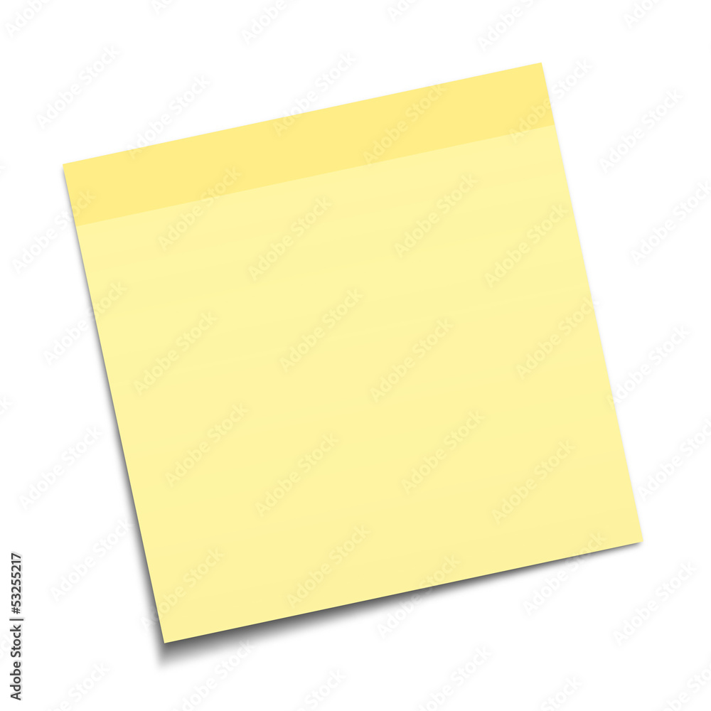 Yellow Stick Note on white background Yellow Stick Note on white background