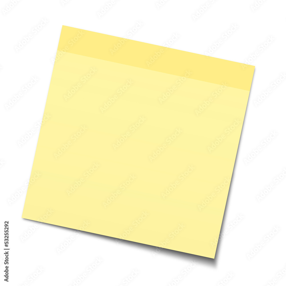 Yellow Stick Note on white background Yellow Stick Note on white background