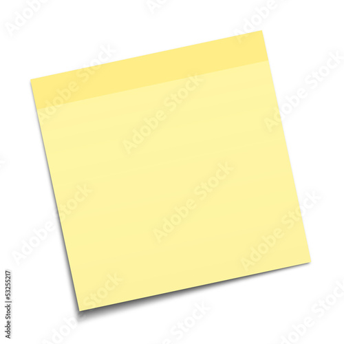 Yellow Stick Note on white background