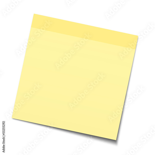 Yellow Stick Note on white background