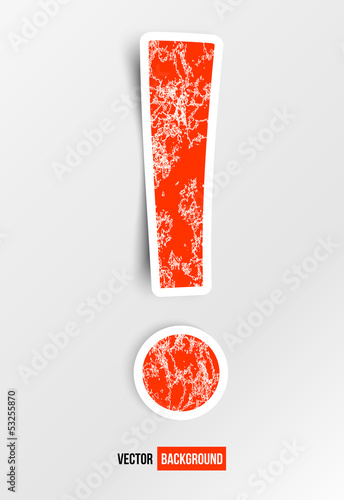 Vector exclamation mark. Red and white sign