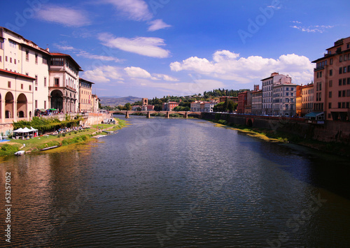 Cityscape of Florence and river Arno, Italy