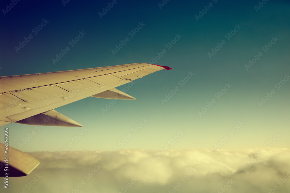Fototapeta premium Wing of an airplane