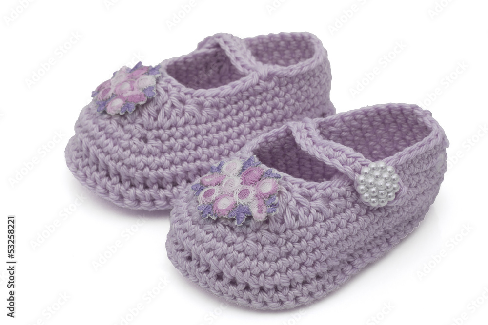 Lavender Hand-made baby booties Lavender Hand-made baby booties