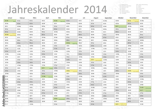 Kalender 2014 Jahresplaner Jahreskalender alle Feiertage