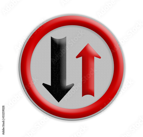 Two way traffic sign, isolate on white background, Part of a ser Free Download Two way traffic sign, isolate on white background, Part of a ser - GFXLoad