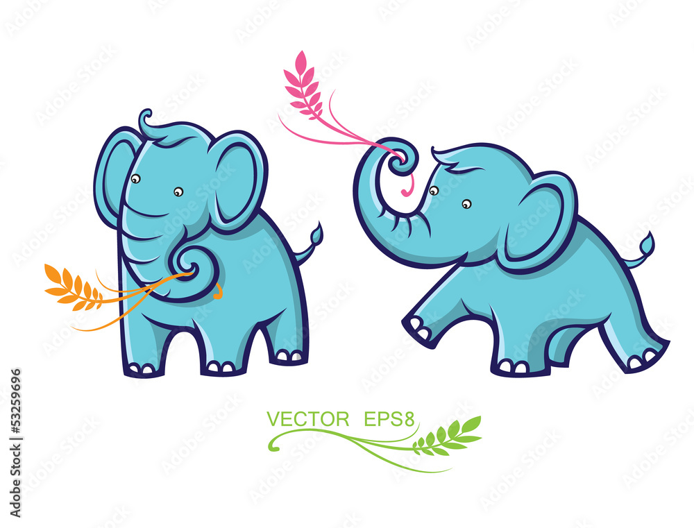 elephants with leaves elephants with leaves