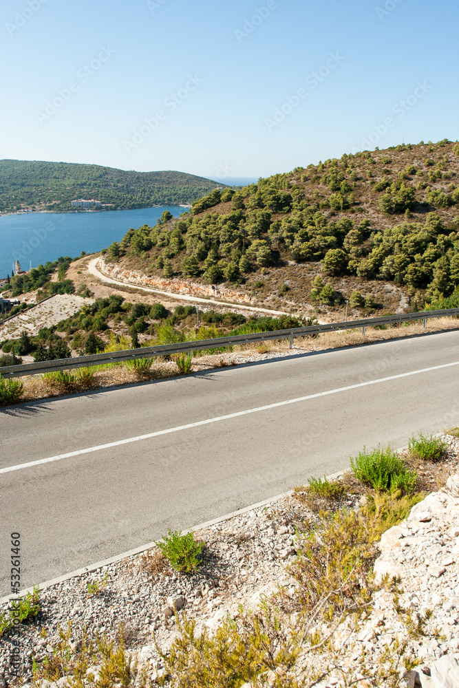 winding road in deserted landscape