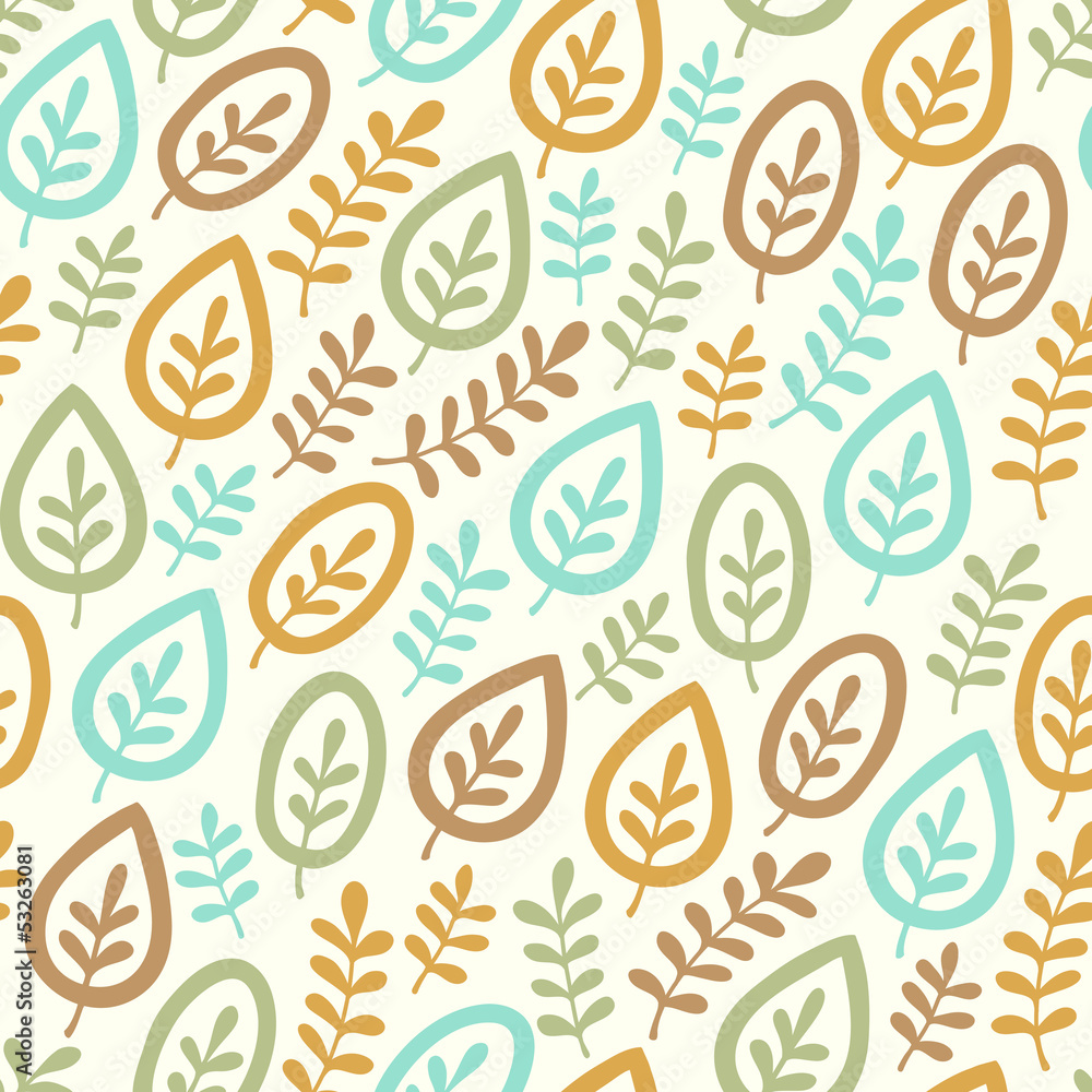 Seamless color pattern with leaves Seamless color pattern with leaves