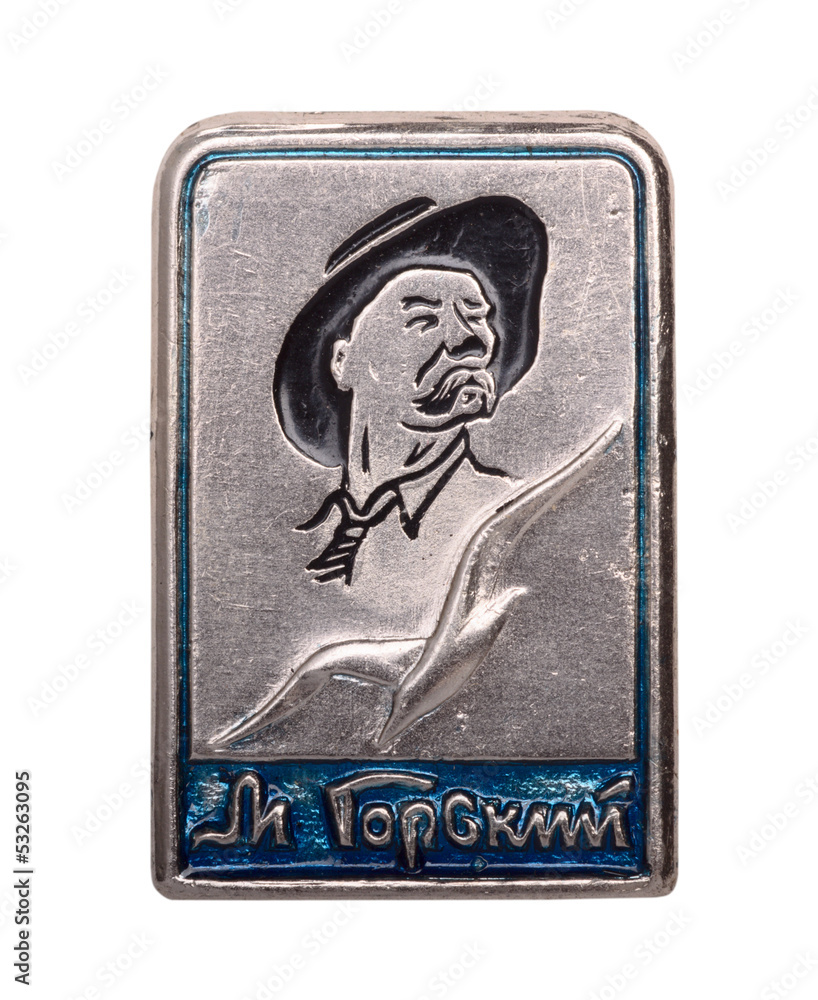 Obraz premium Soviet badge with Maxim Gorky