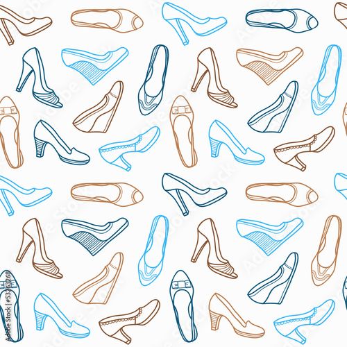 Seamless pattern with shoes