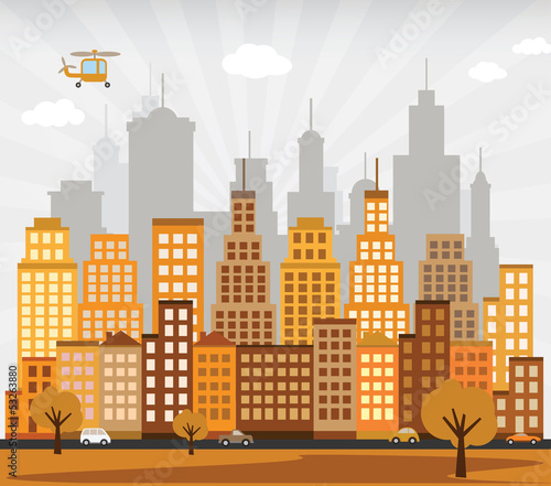 City in autumn