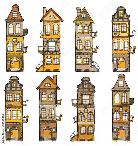 8 cartoon houses