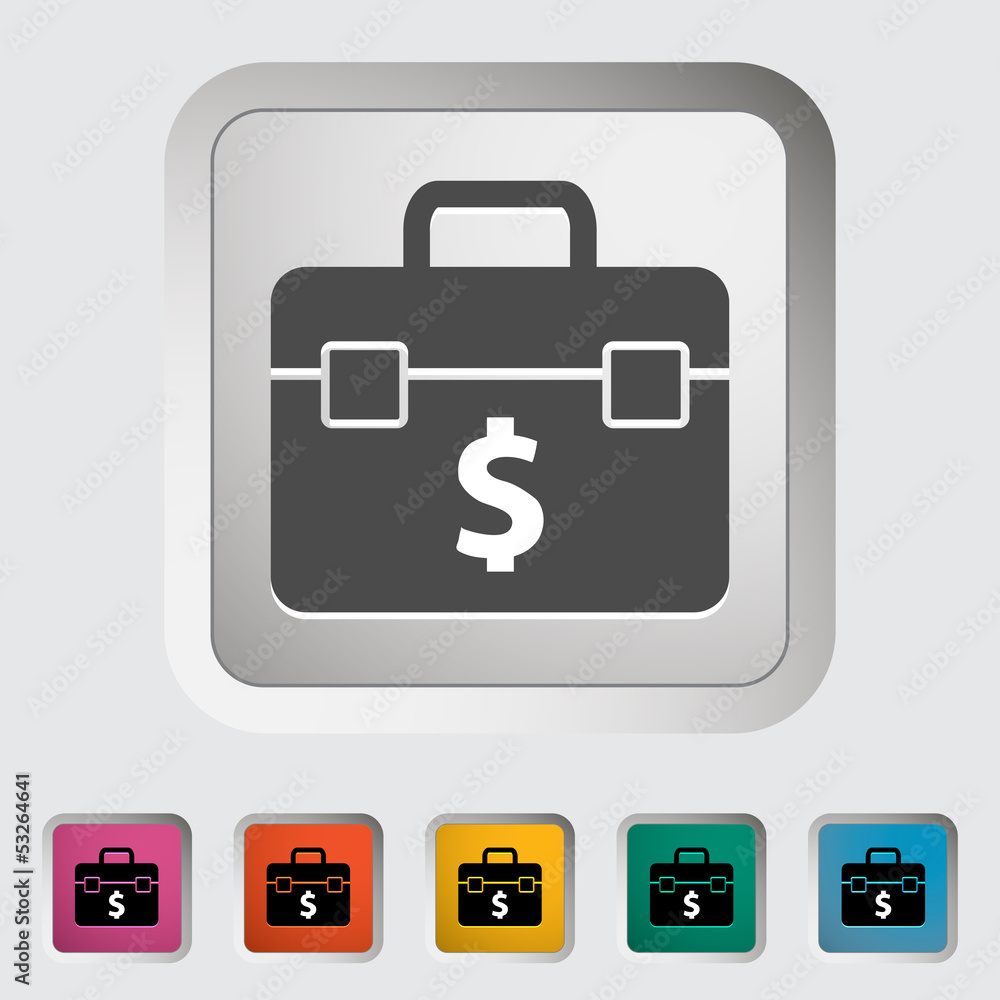 Briefcase single icon. Briefcase single icon.