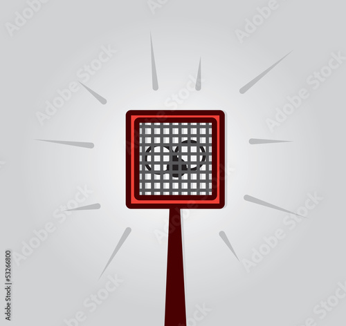 Fly swatter hitting and squishing bug