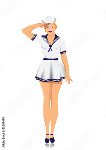 sexy Sailor make military salute
