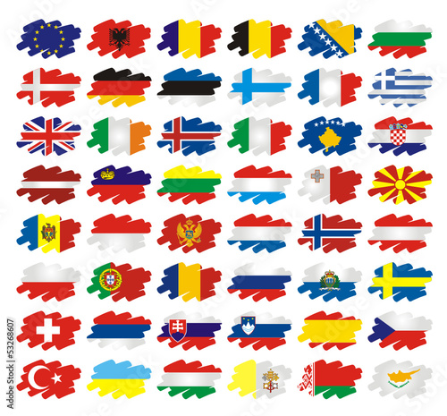 Europe Flags Brush style