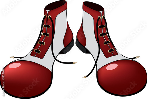 Boots for the clown. Cartoon