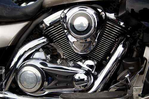 Close-up of Motorcycle Engine, motor © dechevm