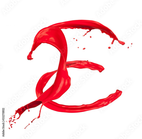 Red Liquid alphabet letter E