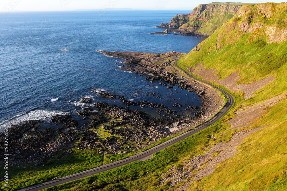 Giant's Causeway cliffs and seascape Giant's Causeway cliffs and seascape