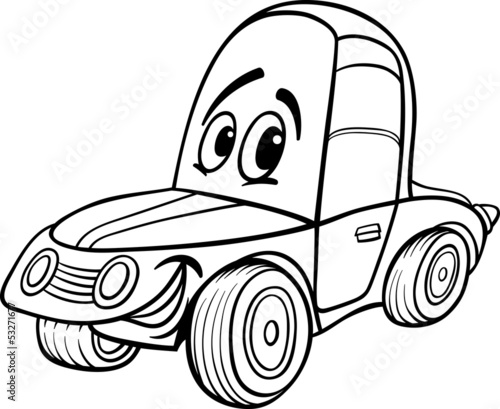 car cartoon illustration for coloring book