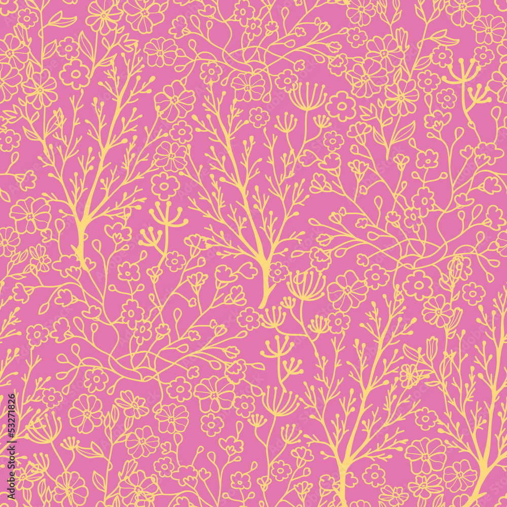 Vector pink and gold florals seamless pattern background with Vector pink and gold florals seamless pattern background with