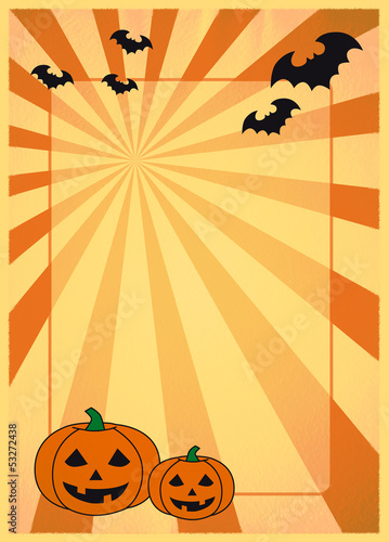 halloween poster mit fledermäusen und strahlen
