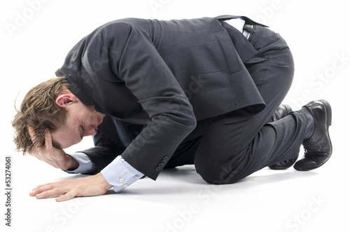 Fotografie depressed businessman on the floor