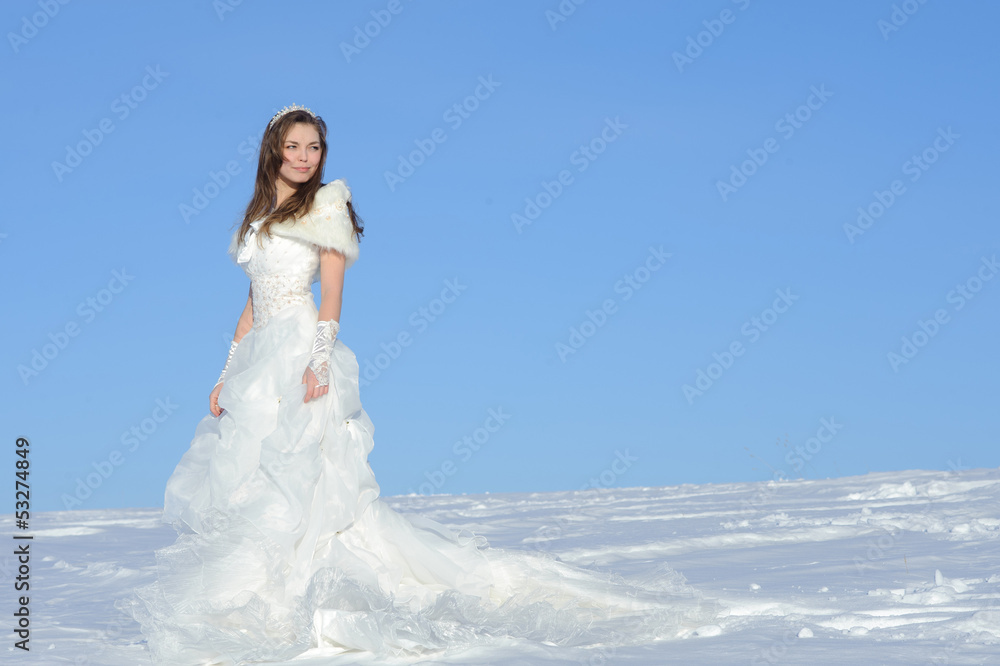 woman posing in wedding dress