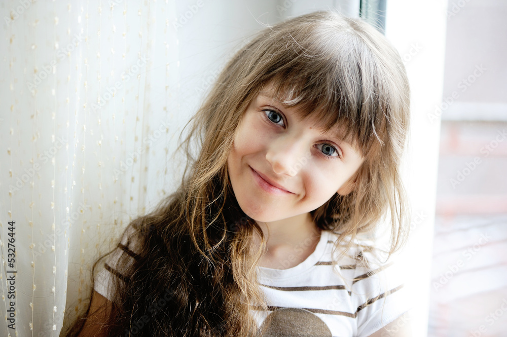 Close-up portrait of brunette child girl Close-up portrait of brunette child girl
