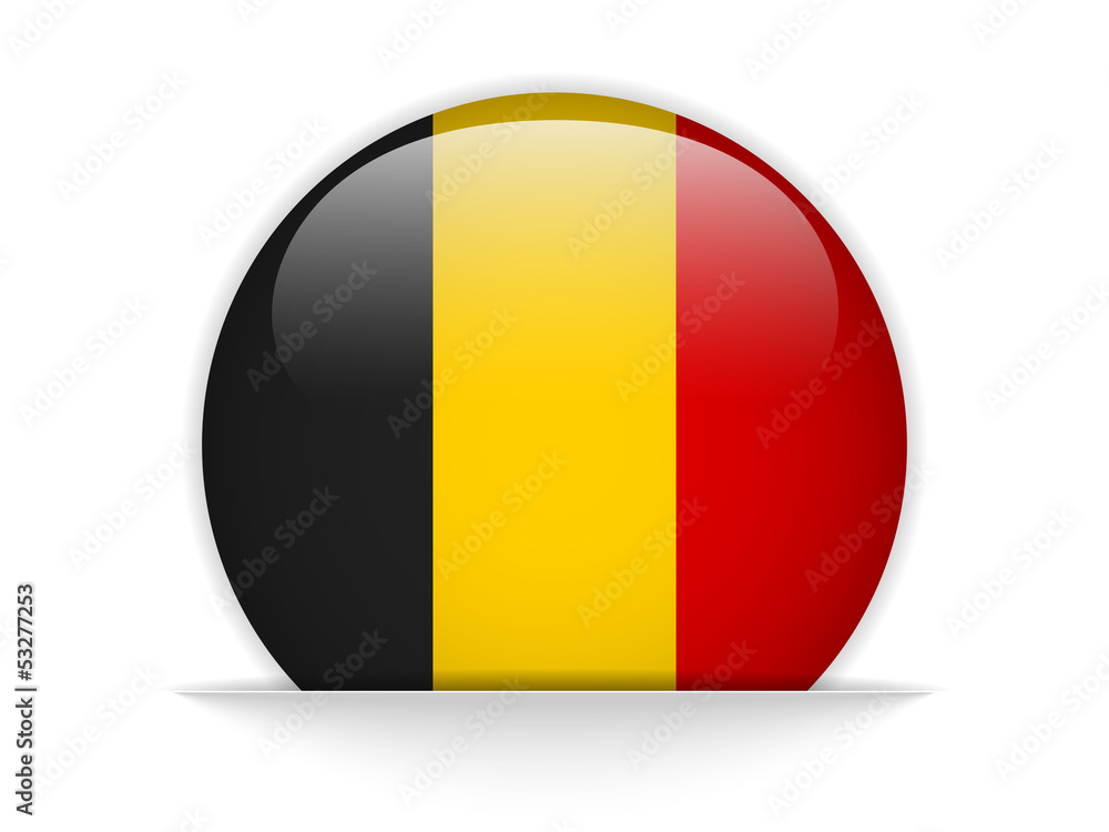 Fototapeta premium Belgium Flag Glossy Button