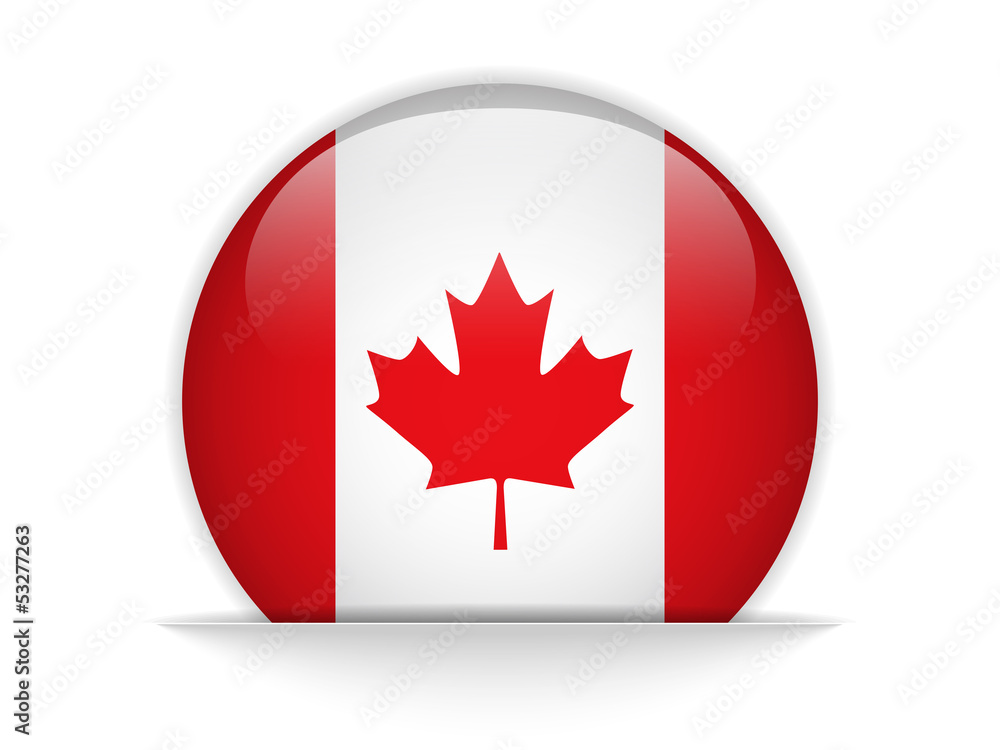 Canada Flag Glossy Button Canada Flag Glossy Button