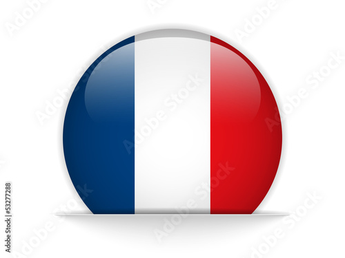 France Flag Glossy Button
