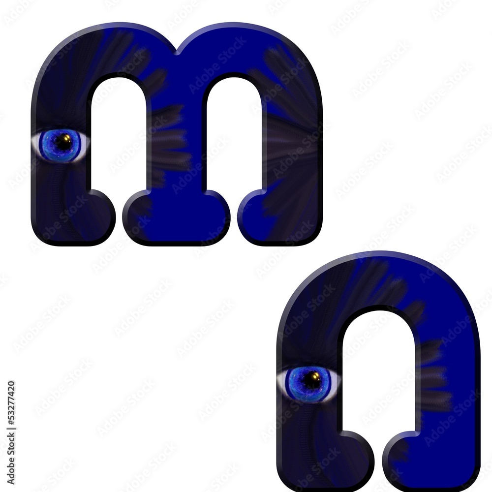 ABC Melobold blau mit Auge exclusiv Freisteller 3D ABC Melobold blau mit Auge exclusiv Freisteller 3D