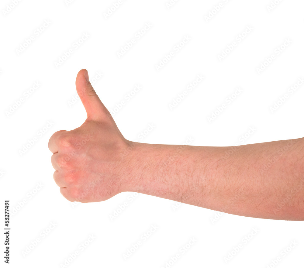 Thumbs up hand gesture isolated
