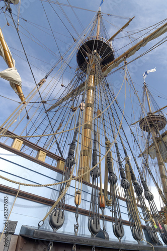 Rigging of sailing ship (tall ship)