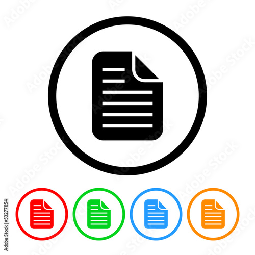 Document Icon Vector with Four Color Variations
