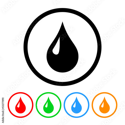 Blood Drop Icon Vector with Four Color Variations