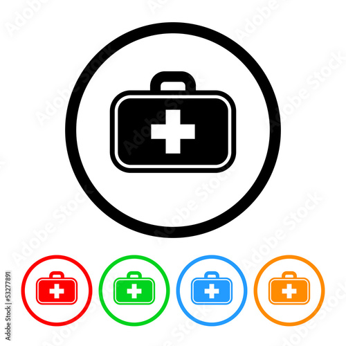 Doctor's Bag Medical Icon Vector with Four Color Variations