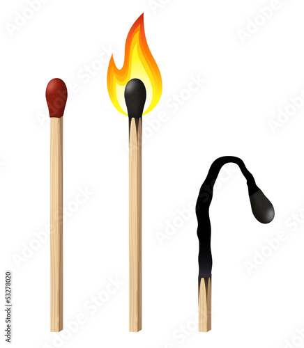 Match isolated on white background