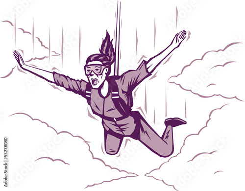 Parachuting girl