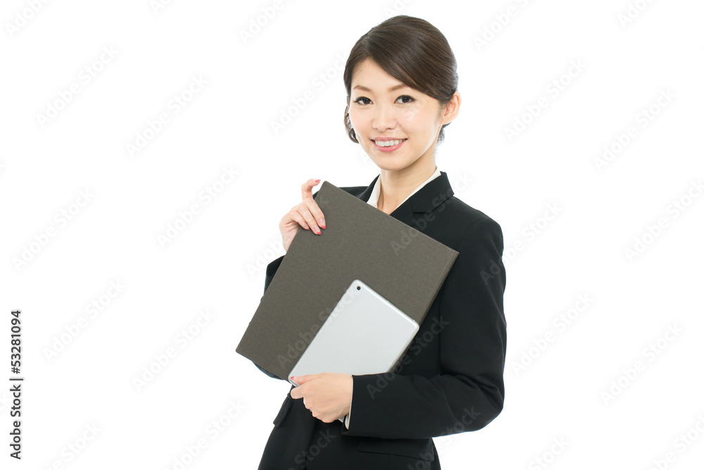 Beautiful asian business woman isolated on white background Beautiful asian business woman isolated on white background