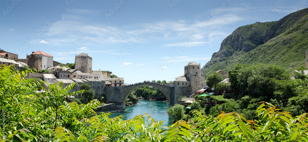 View of Mostar Town and Bridge