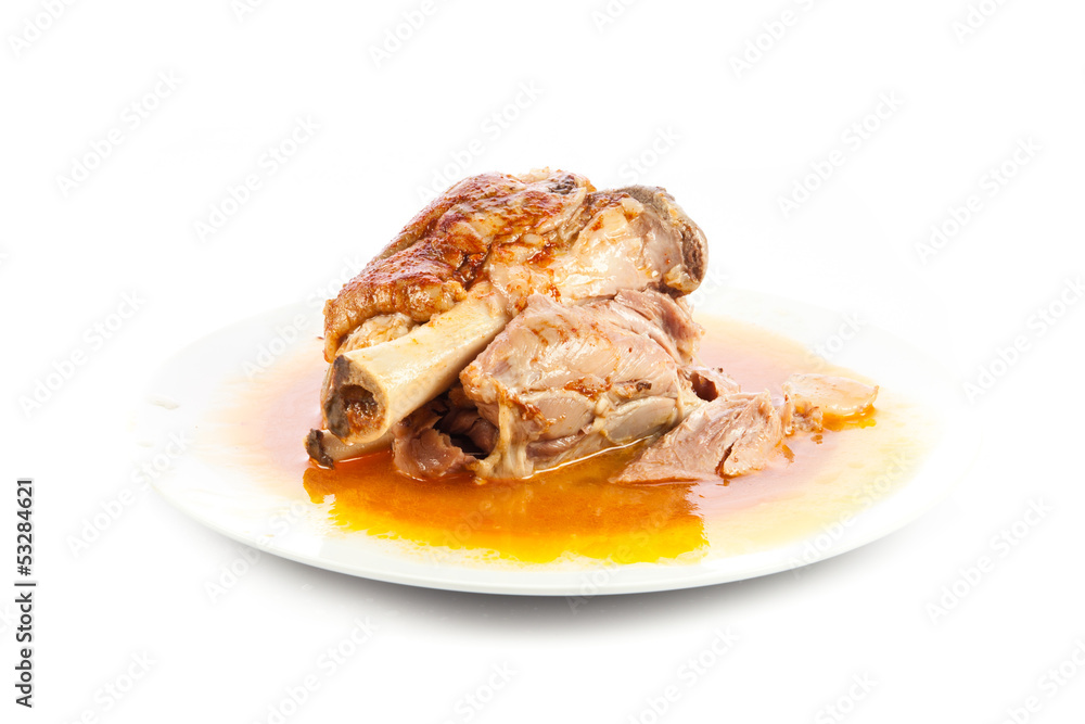  knuckle of pork isolated on white