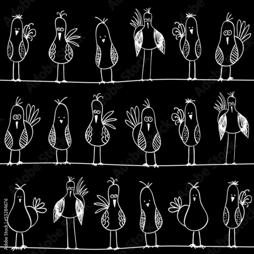 Birds on wires seamless