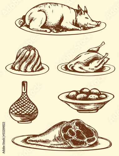 Hand drawn food