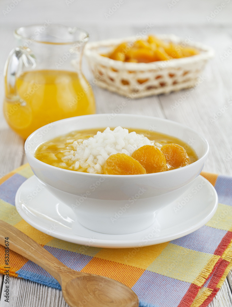 Rice soup with dried apricots Rice soup with dried apricots