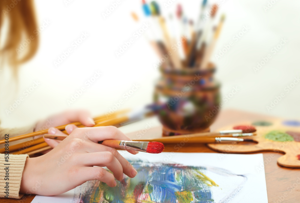 Naklejka premium Paints and brushes