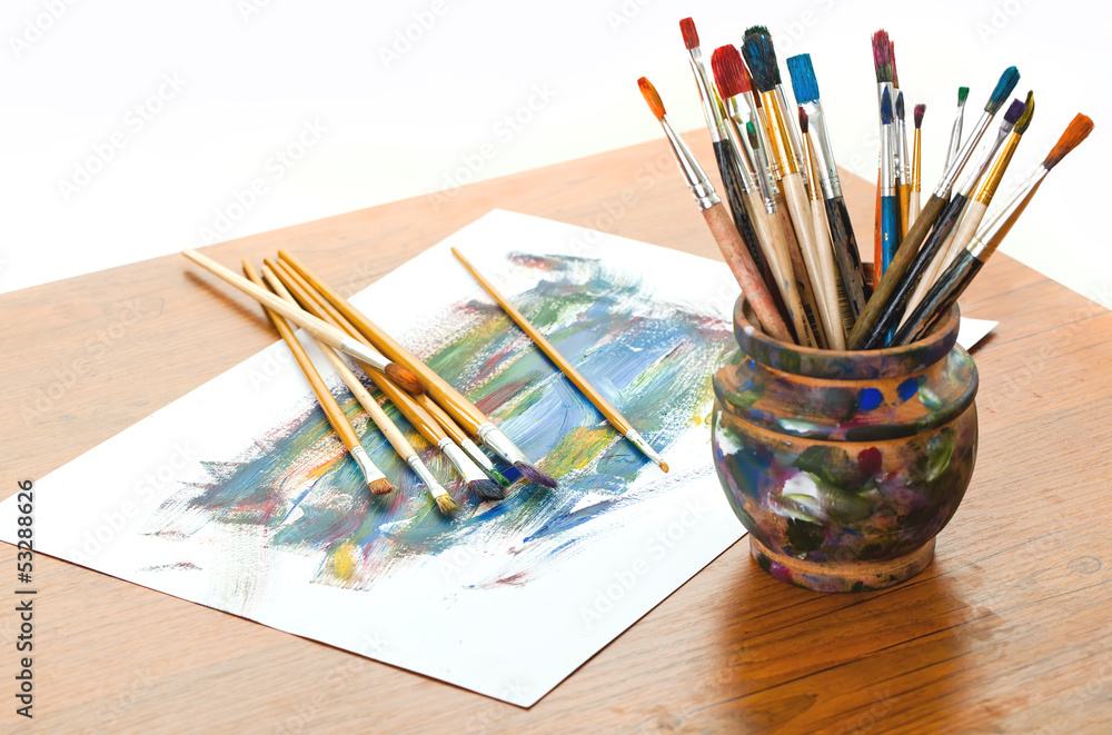 Obraz premium Paints and brushes
